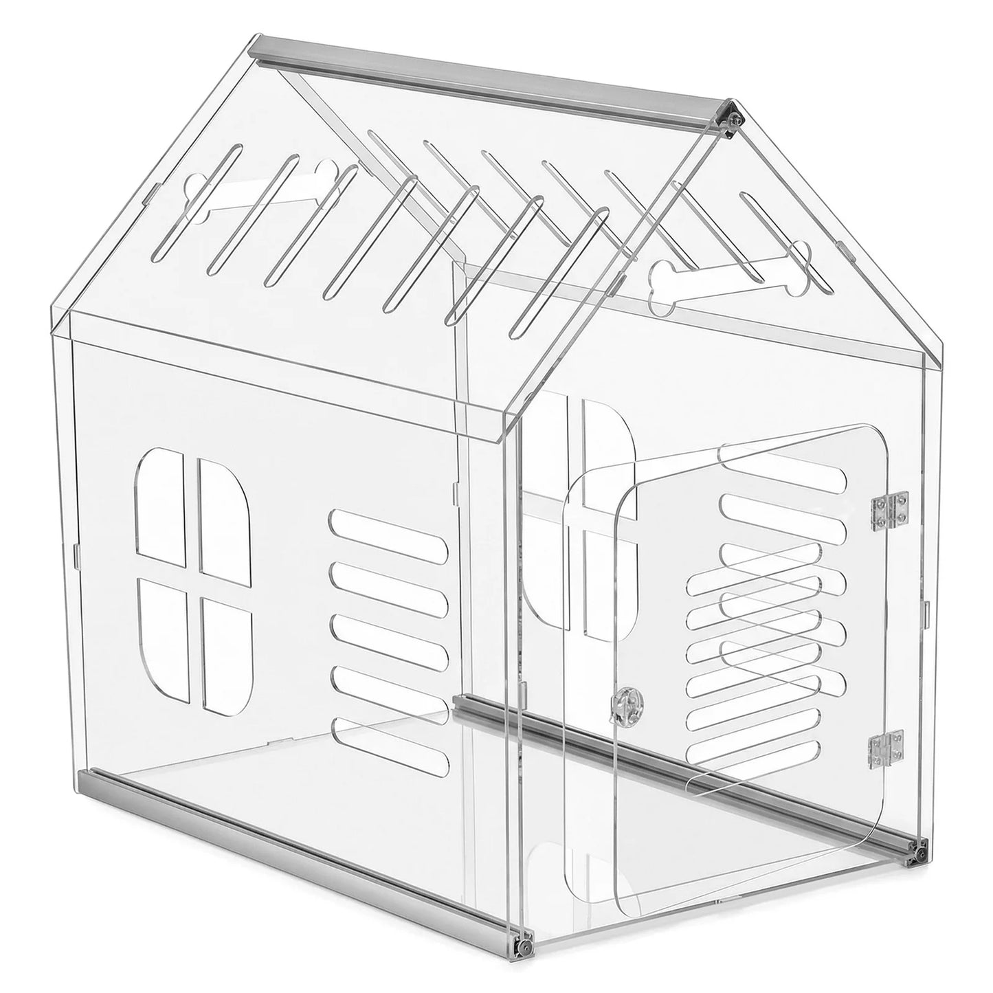 Acrylic Indoor Dog Kennel Lockable Ventilated Cage