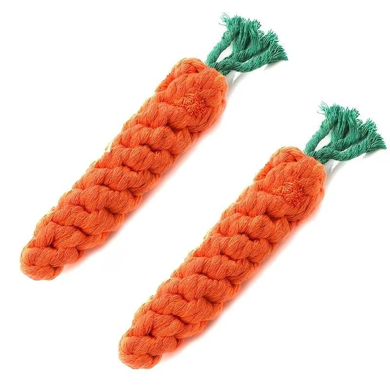 Carrot Shape Knot Dog Cat Toy Cotton Rope Chew Toy