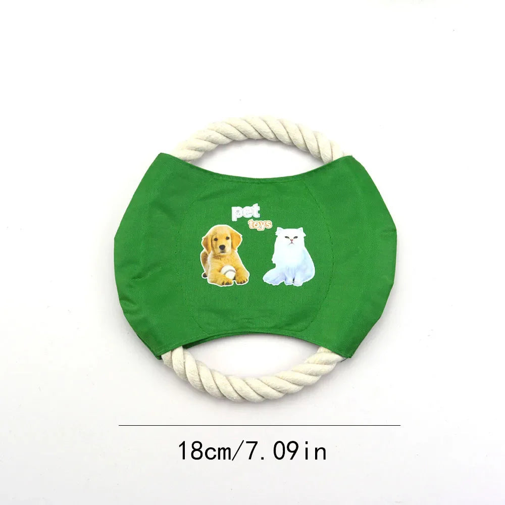 Hign-concerned Pet Cotton Rope Frisbee Dog Training Toy for Interactive Play