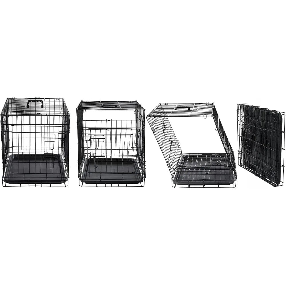 Collapsible Metal Dog Crate for Small to Medium Dogs