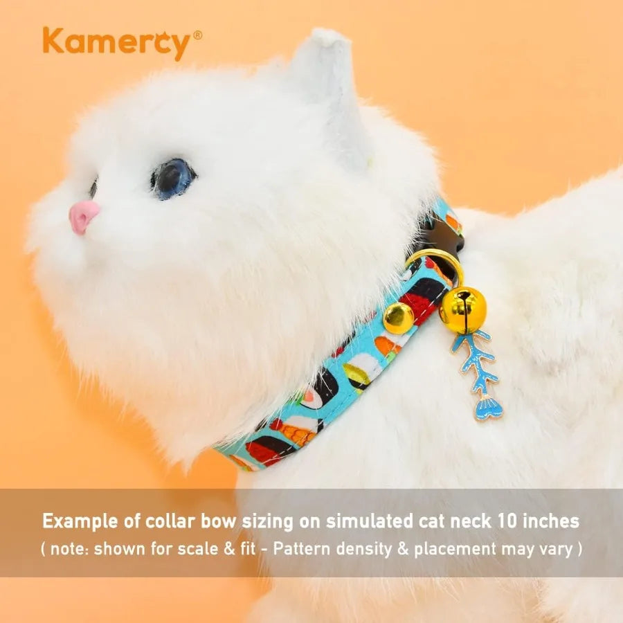 Hign-concerned Cat Collar With Sushi Charm Safety Breakaway