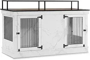 MKDK Furniture Style Dog Crate End Table With Double Doors