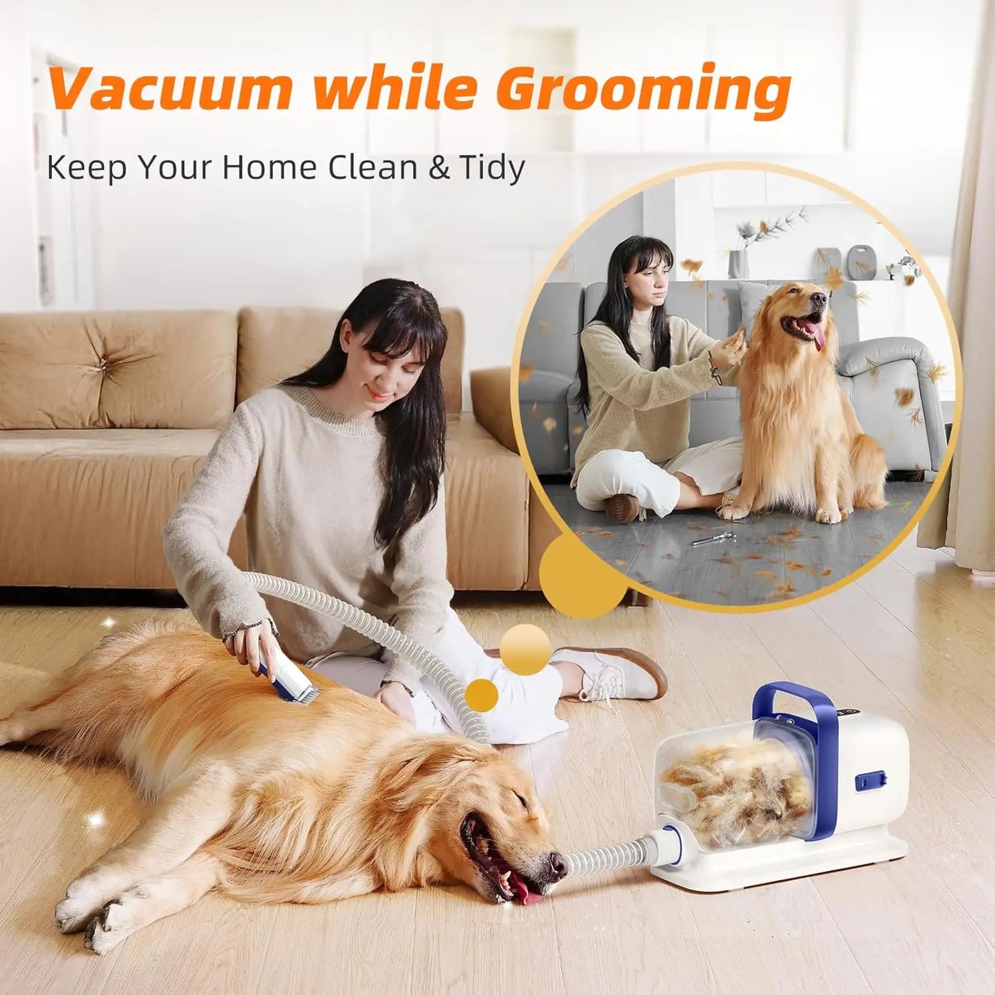 Pet Grooming Kit With Vacuum And Low Noise Hair Clipper