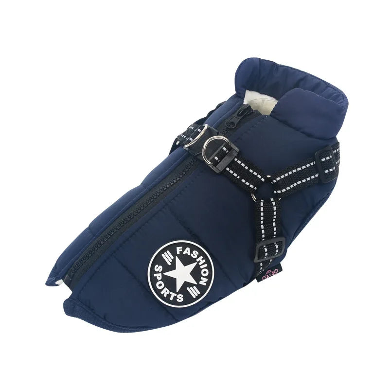 Winter Waterproof Dog Jacket With Harness For Labrador Chihuahua Outdoor