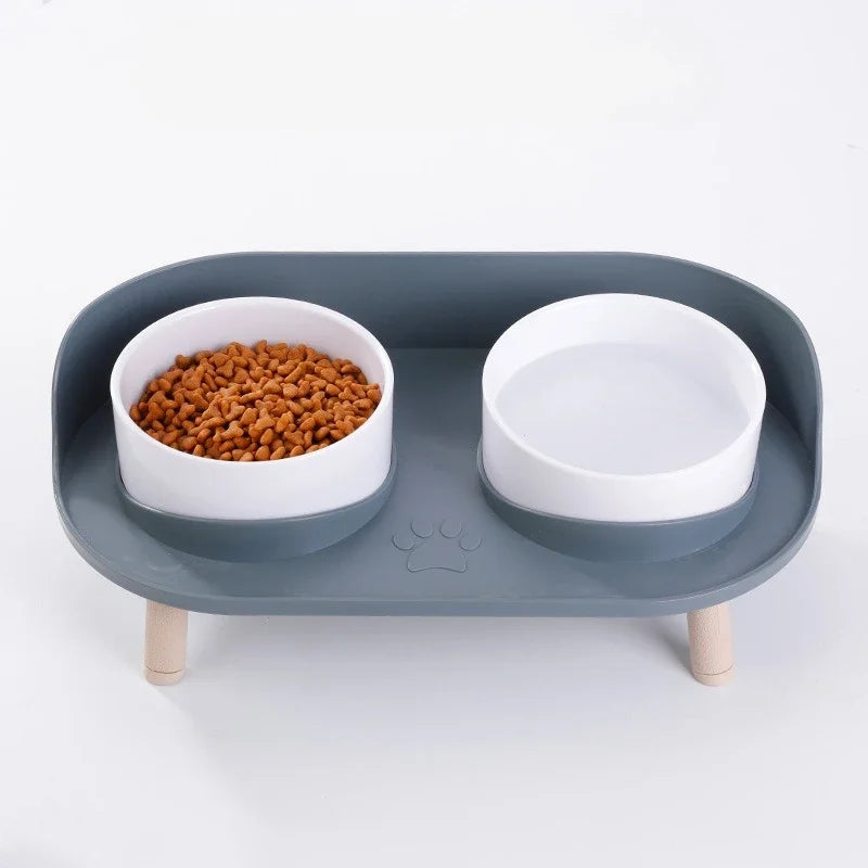 Elevated Dog And Cat Bowls Set Plastic Raised Anti Slip Water Feeder Bowls