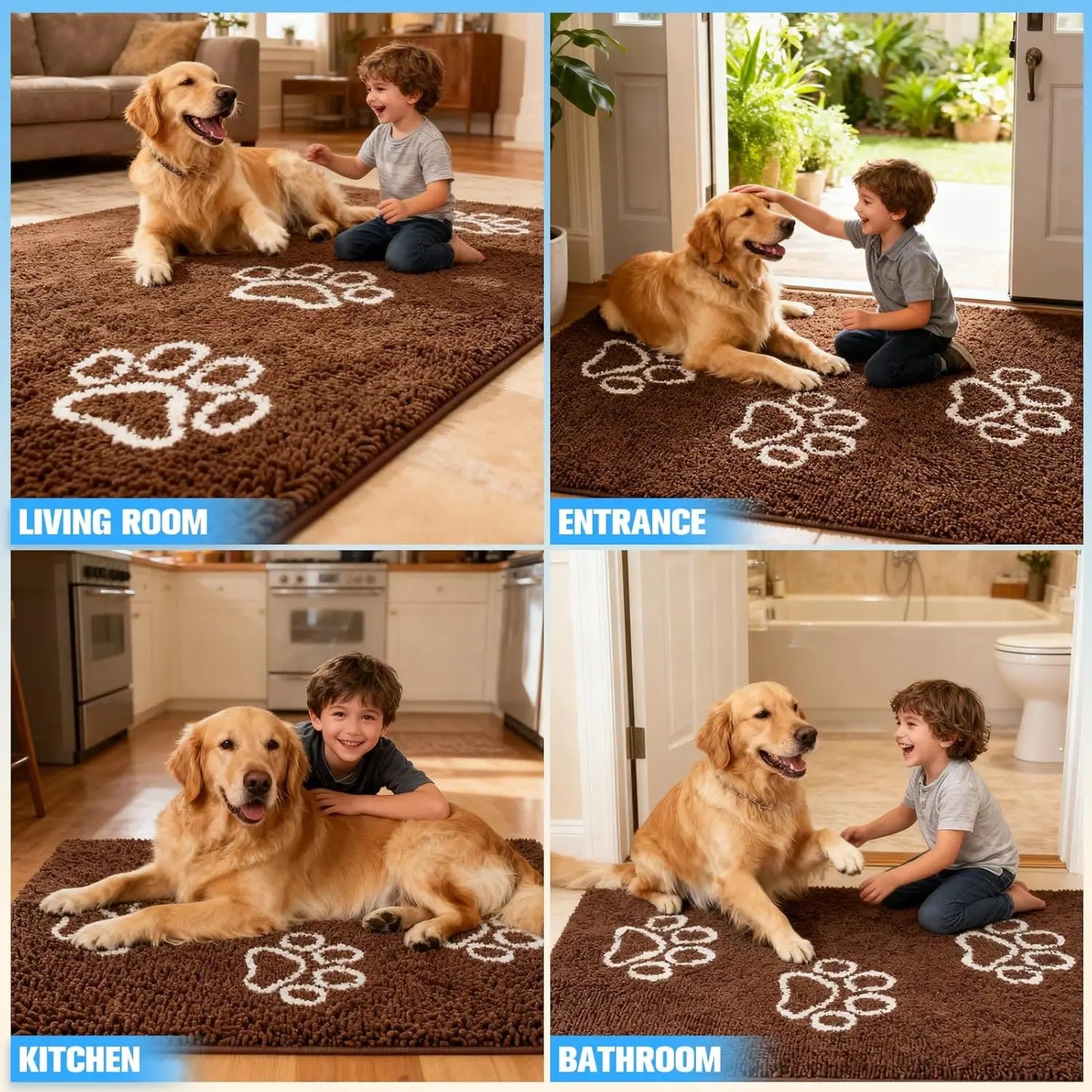 Absorbent Dog Door Mat For Muddy Paws Indoor Outdoor