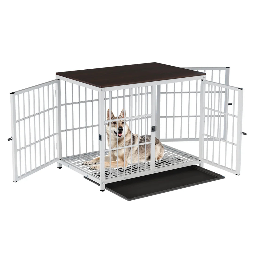 BINGOPAW Furniture Style Dog Crate End Table With Three Doors
