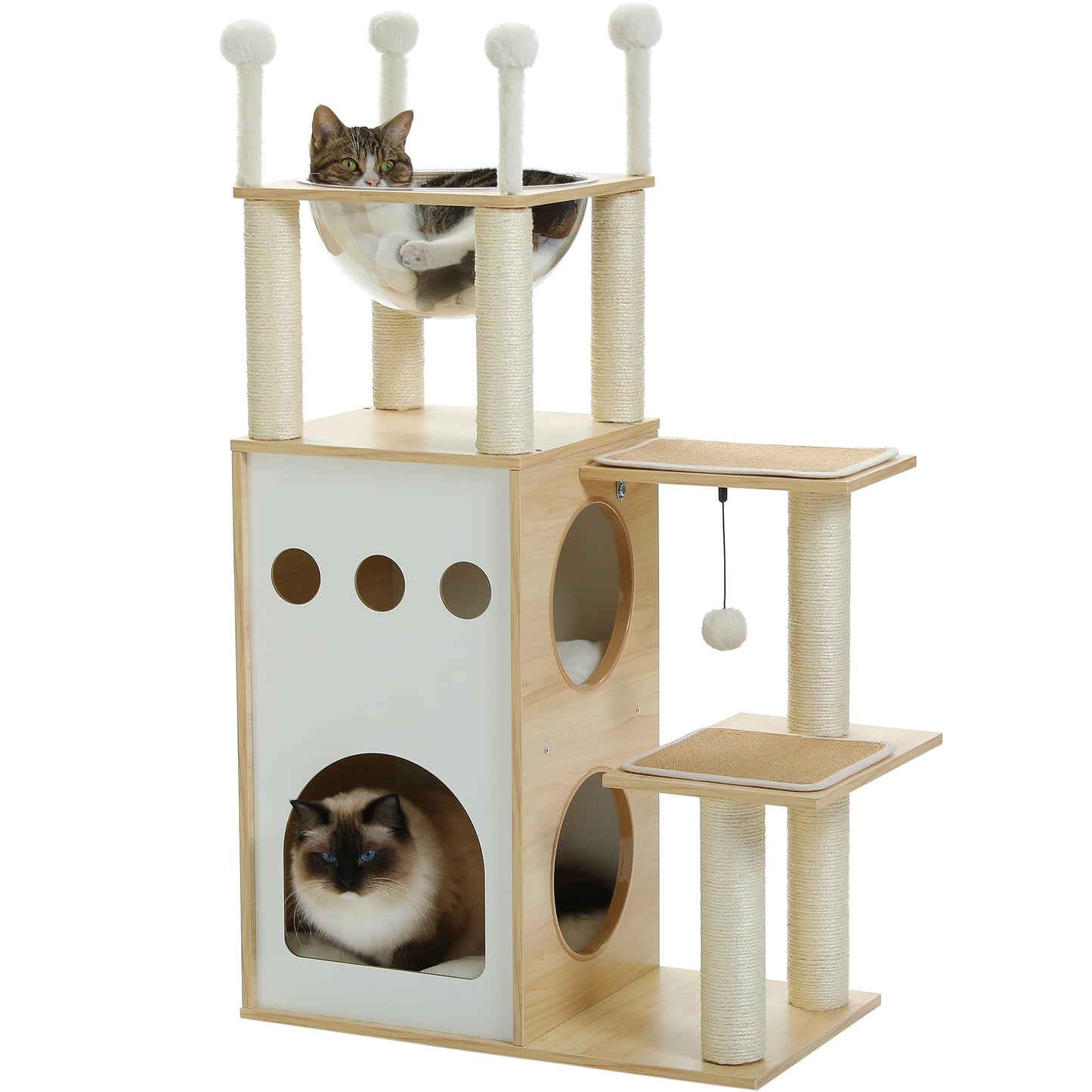PETEPELACN Modern Cat Tree Tower with Condo and Scratching Posts