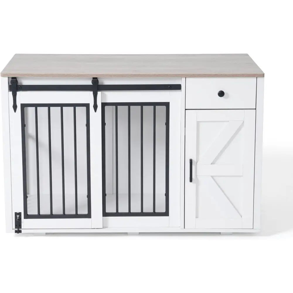 Indoor Dual Function Furniture Style Dog Crate With Storage Drawer