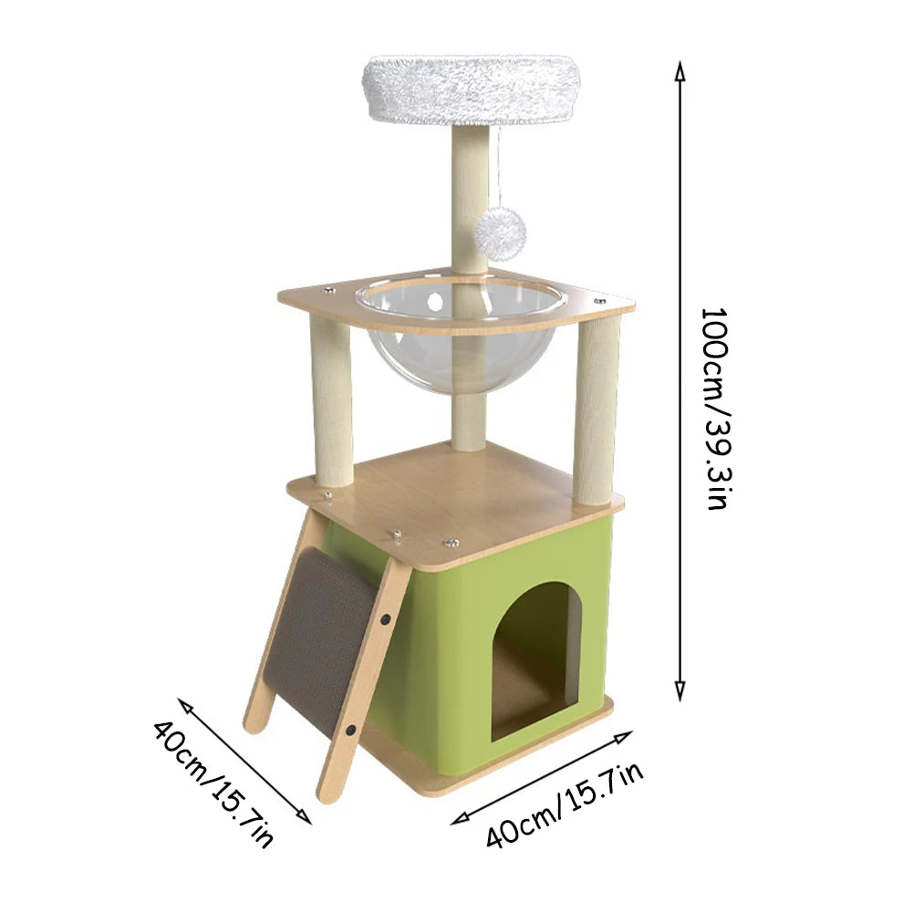 Alloet Cat Tree Tower Four Layers With Condos And Scratching Posts