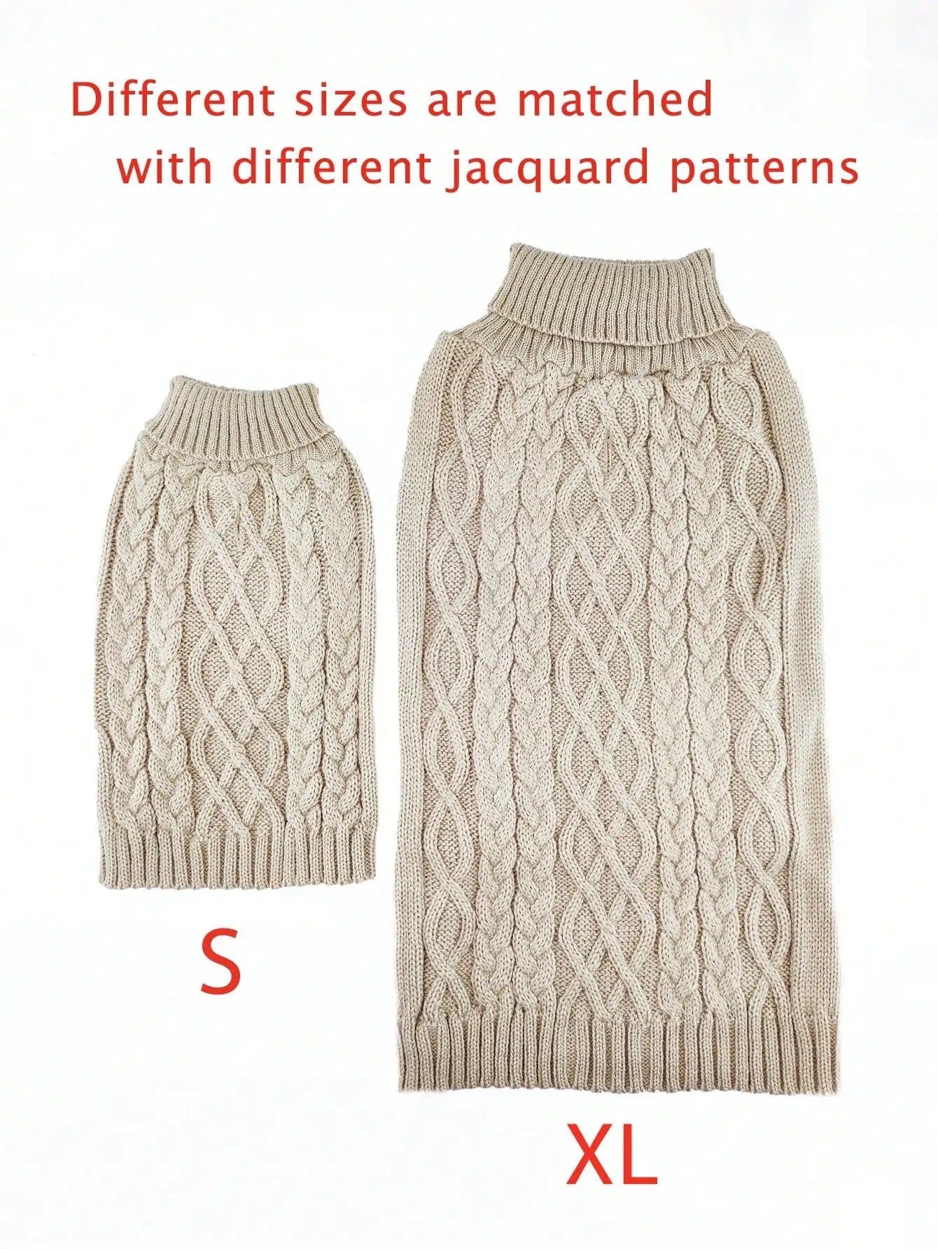 Cable Knit Turtleneck Dog Sweater For Winter Warmth