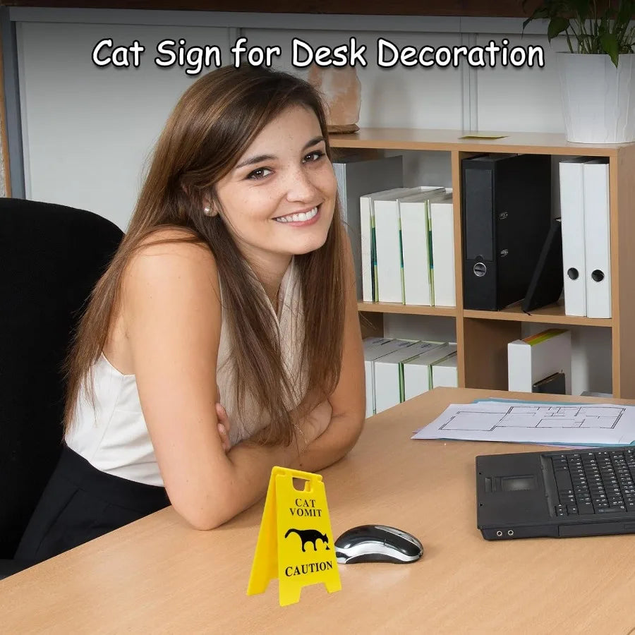 Dog Cat Vomit Caution Signs 3 Pack Acrylic US Origin