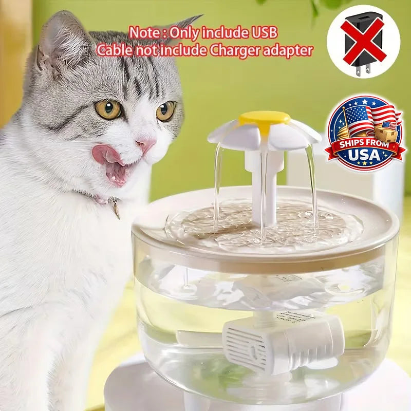 Automatic Pet Water Fountain USB Powered Silent Cats And Dogs
