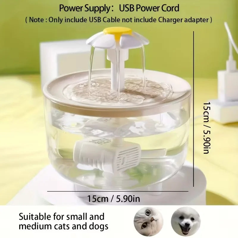 Automatic Pet Water Fountain USB Powered Silent Cats And Dogs