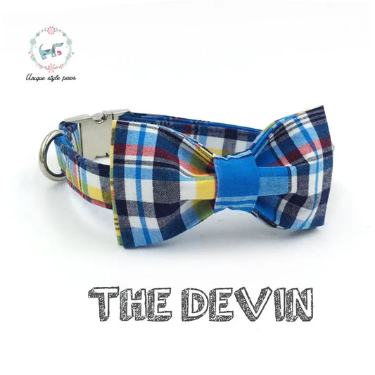 Unique Style Paws Collar And Leash Set With Bow Tie
