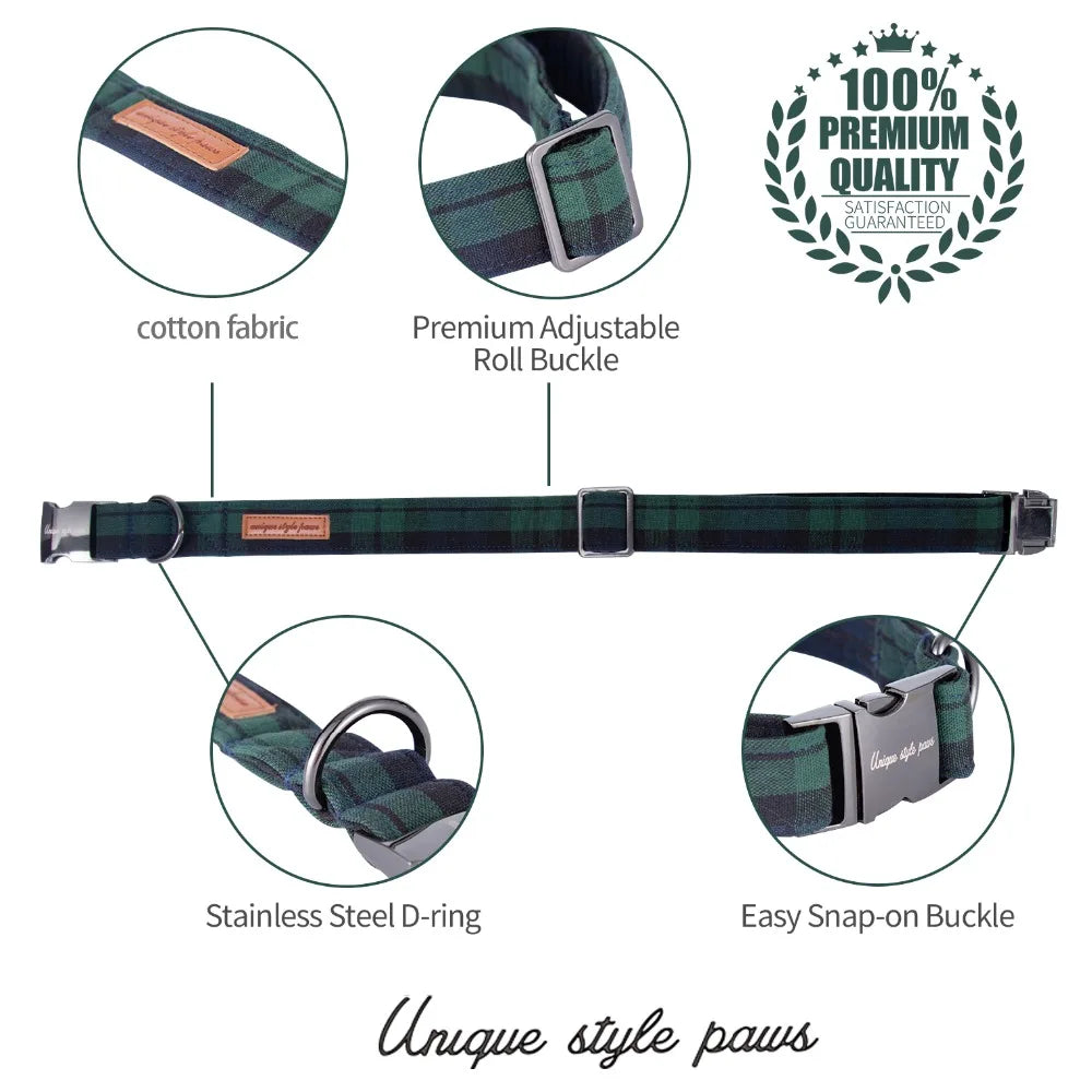 Unique Style Paws Dog Collar And Leash Set Soft Bowtie