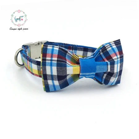 Unique Style Paws Collar And Leash Set With Bow Tie