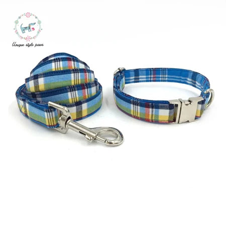 Unique Style Paws Collar And Leash Set With Bow Tie