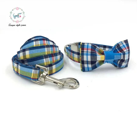 Unique Style Paws Collar And Leash Set With Bow Tie