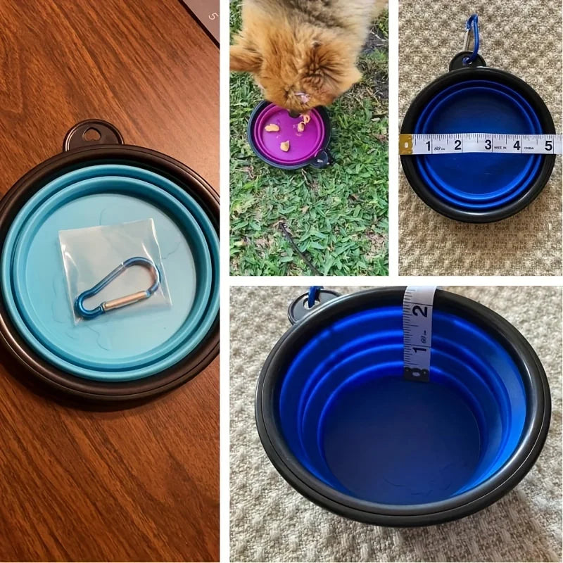 Portable Cat And Dog Food Bowl TPR Silicone Collapsible