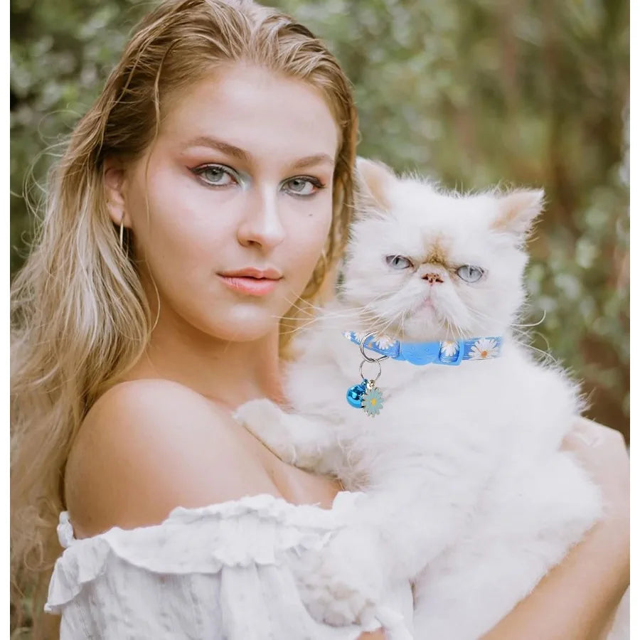 Hign-concerned Floral Cat Collar Set With Breakaway Safety