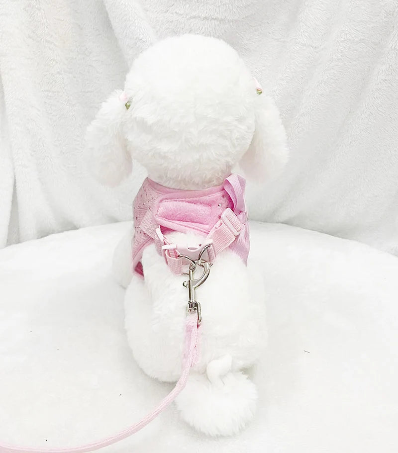 NONECN Diamond Decoration Soft Breathable Dog Chest Harness Vest