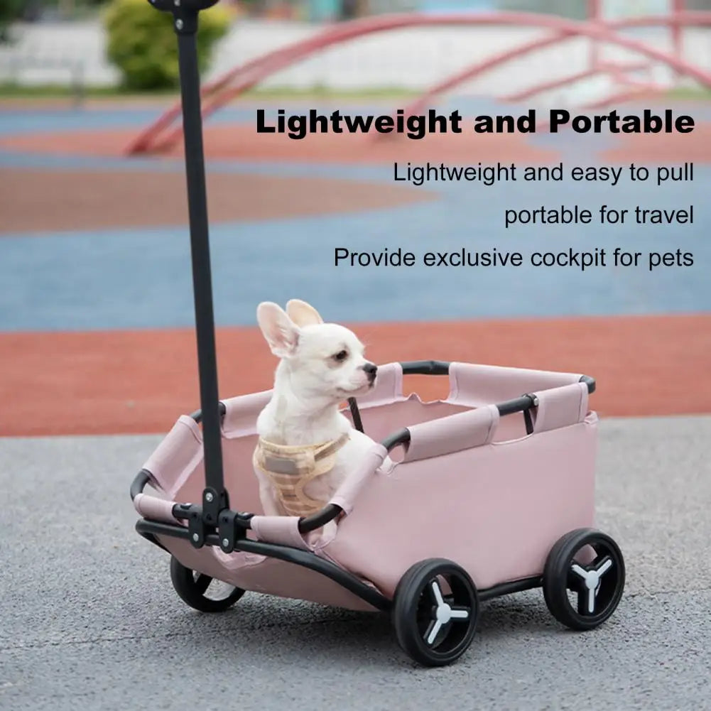 Pet Stroller For Small Dogs And Cats Folding Four Wheels Carrier