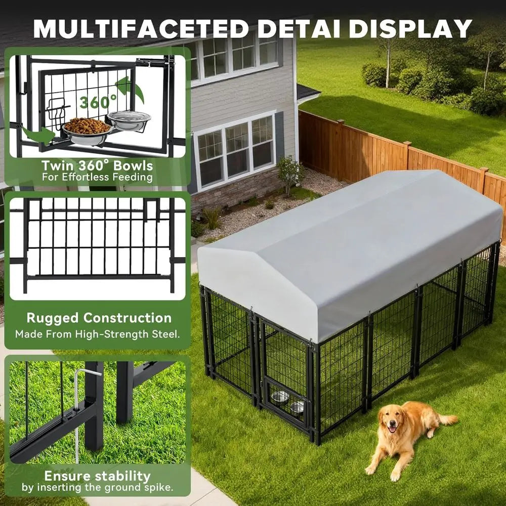 High-concerned Dog Kennel Outdoor Welded Wire With Lock