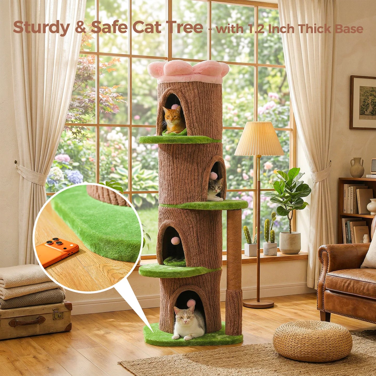 PAWZ Road Cat Tree With Four Condos And Scratching Post
