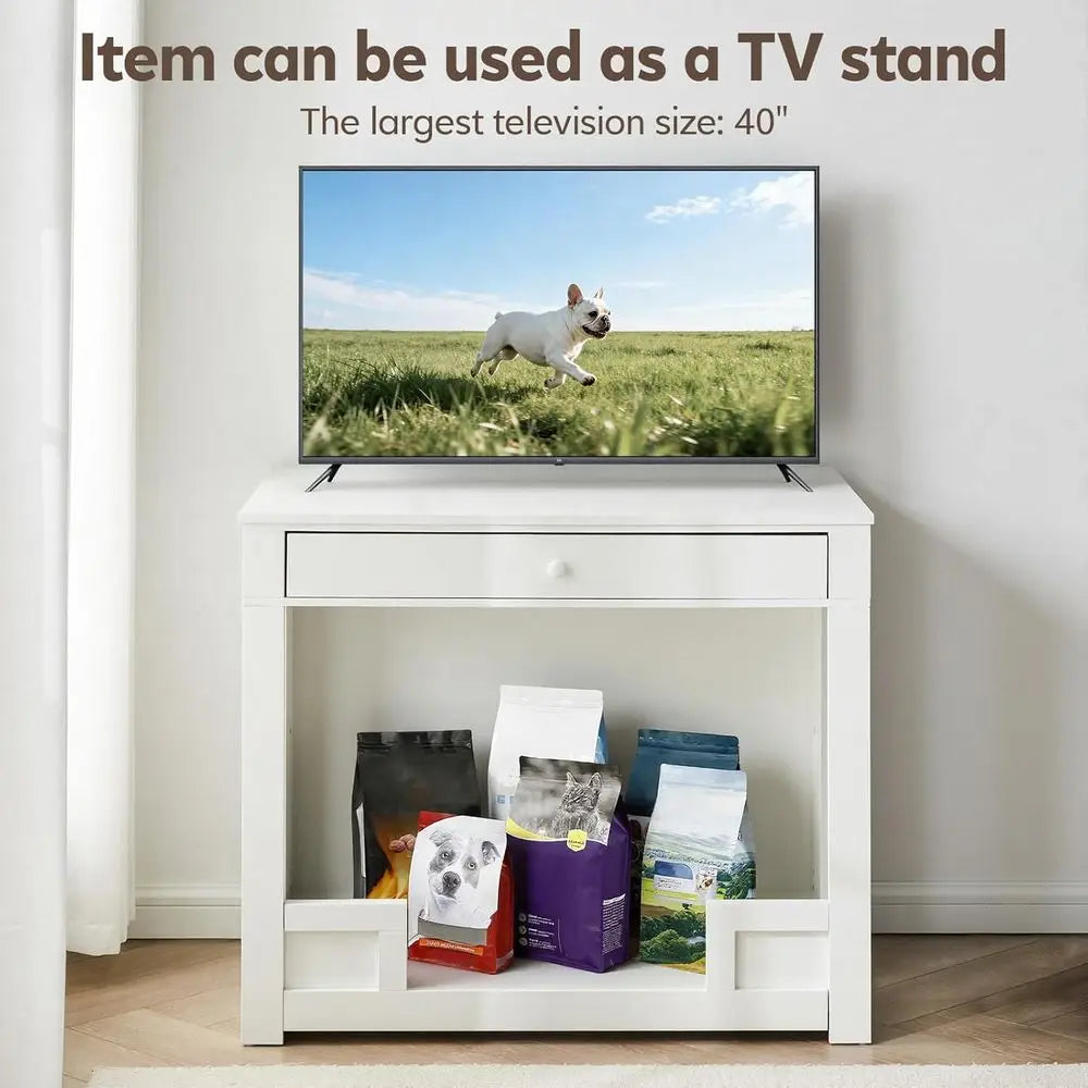 Multi Functional Dog Crate Furniture With Storage And TV Stand