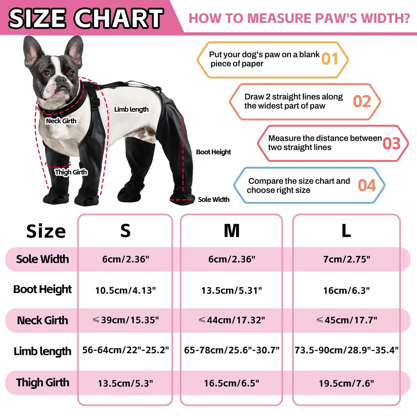 NONECN Dog Full Leg Waterproof Boots Non Slip Rain Shoes