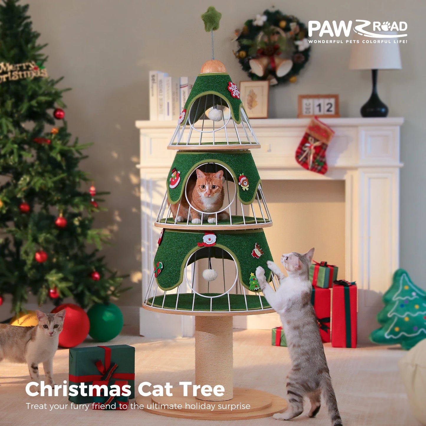 PAWZ Road Multi Level Cat Tree Tower With Cozy Condos