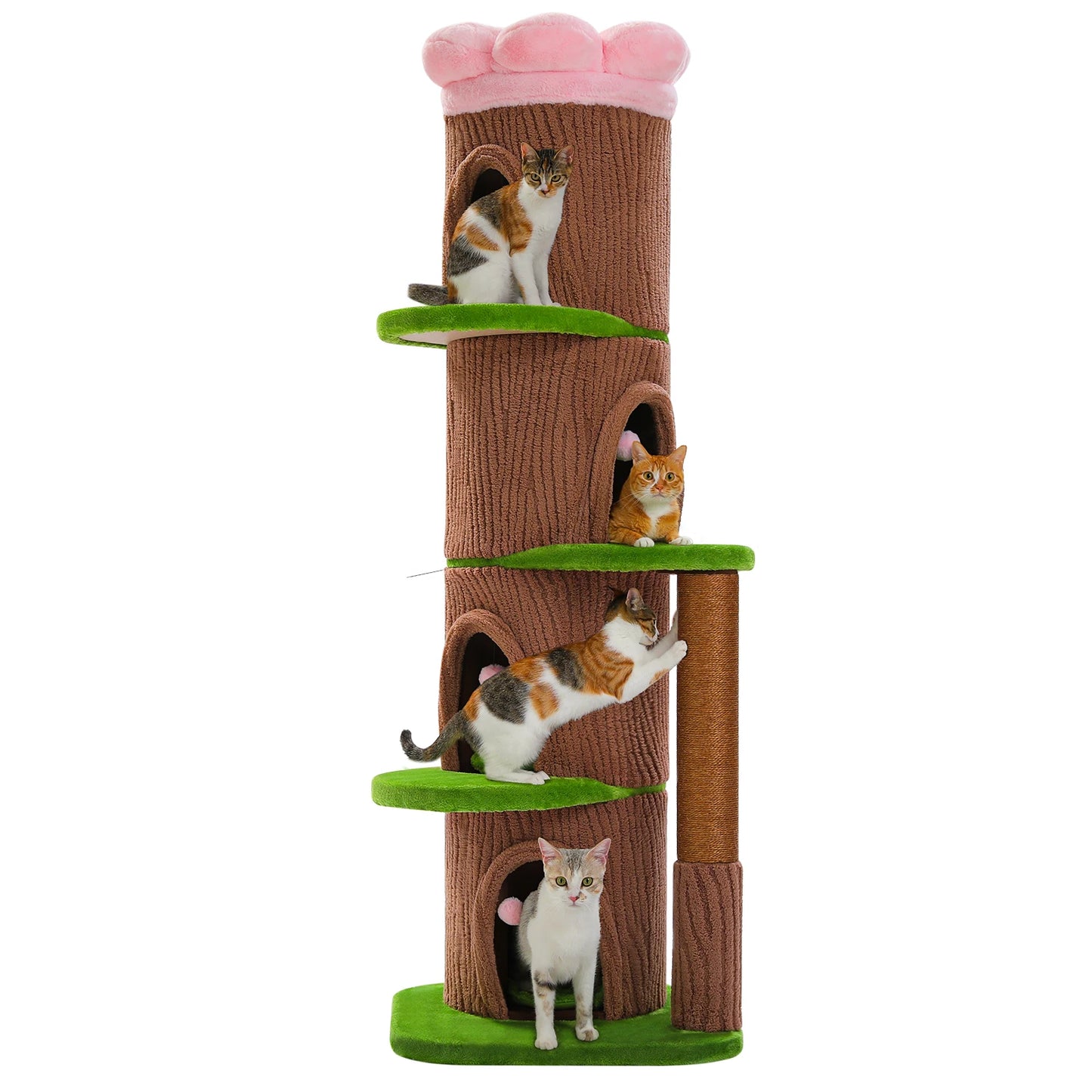 PAWZ Road Cat Tree With Four Condos And Scratching Post