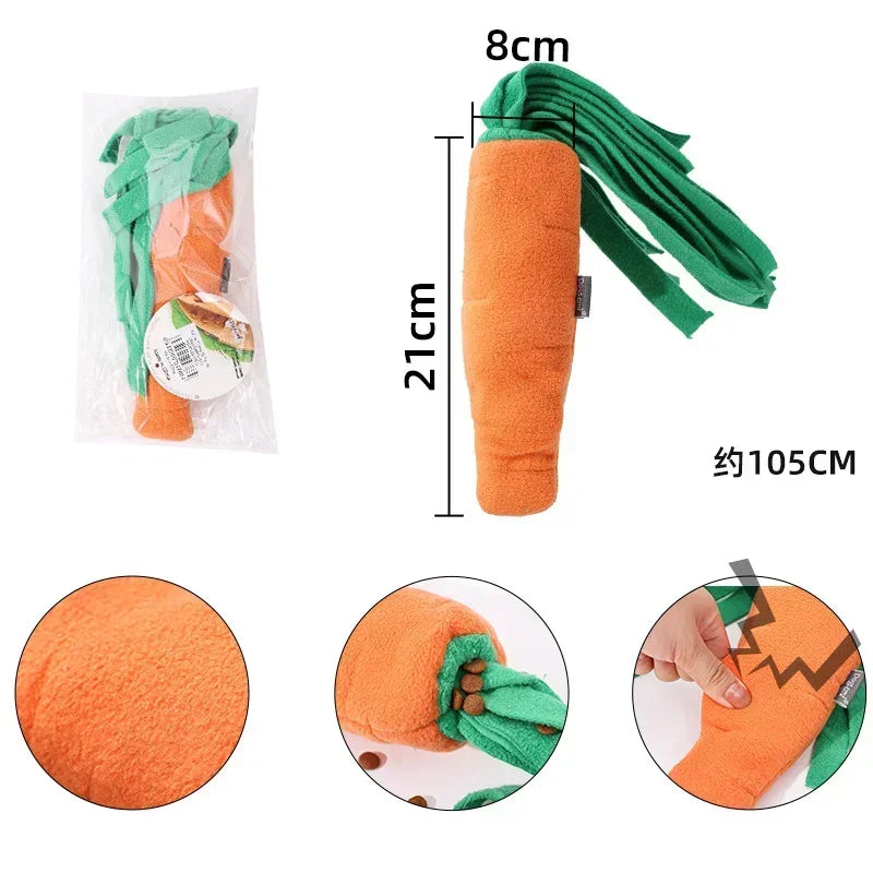 Hign-concerned Dog Sniffing Toy Carrot Shape Squeaky Nosework Toy