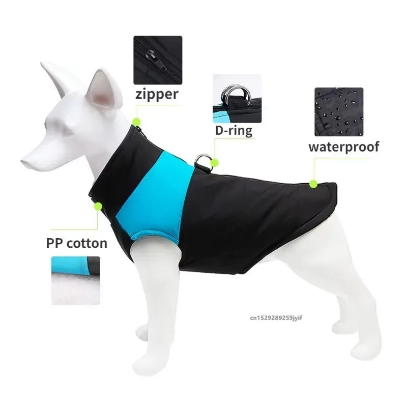 Waterproof Warm Dog Coat Padded Zipper Jacket for Dogs