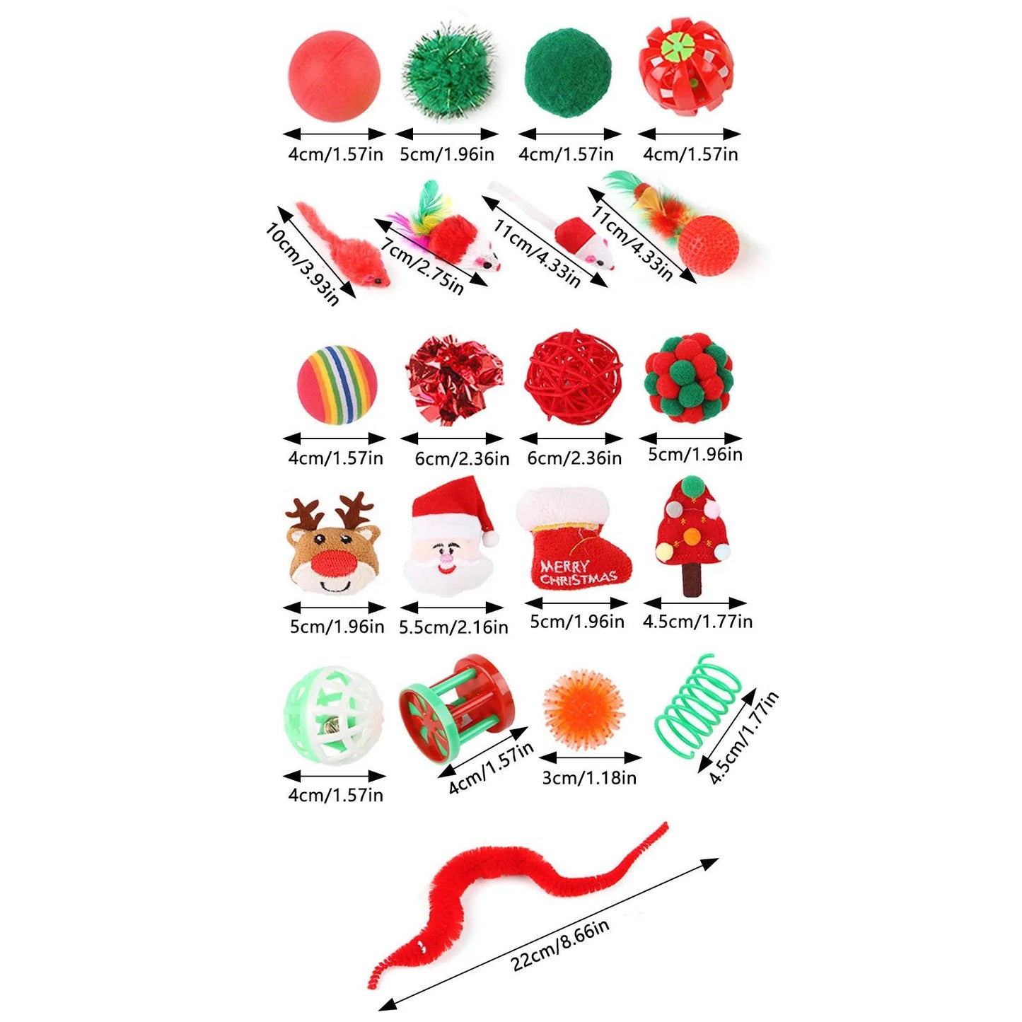 Xmas Kitten Tunnel Toys Set With Catnip For Indoor Cats