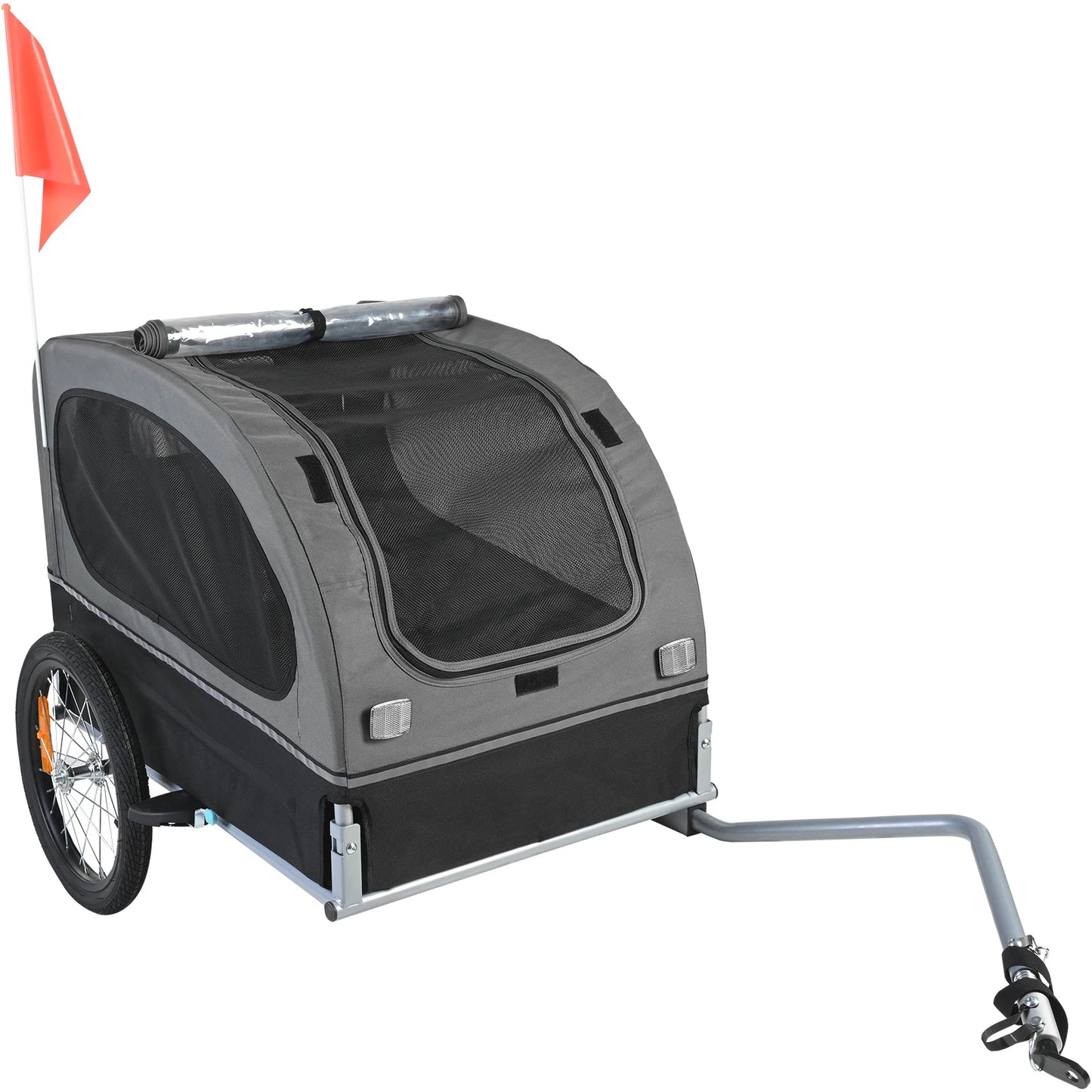 SucceBuy Dog Bike Trailer Carrier With Collapsible Design And Reflectors