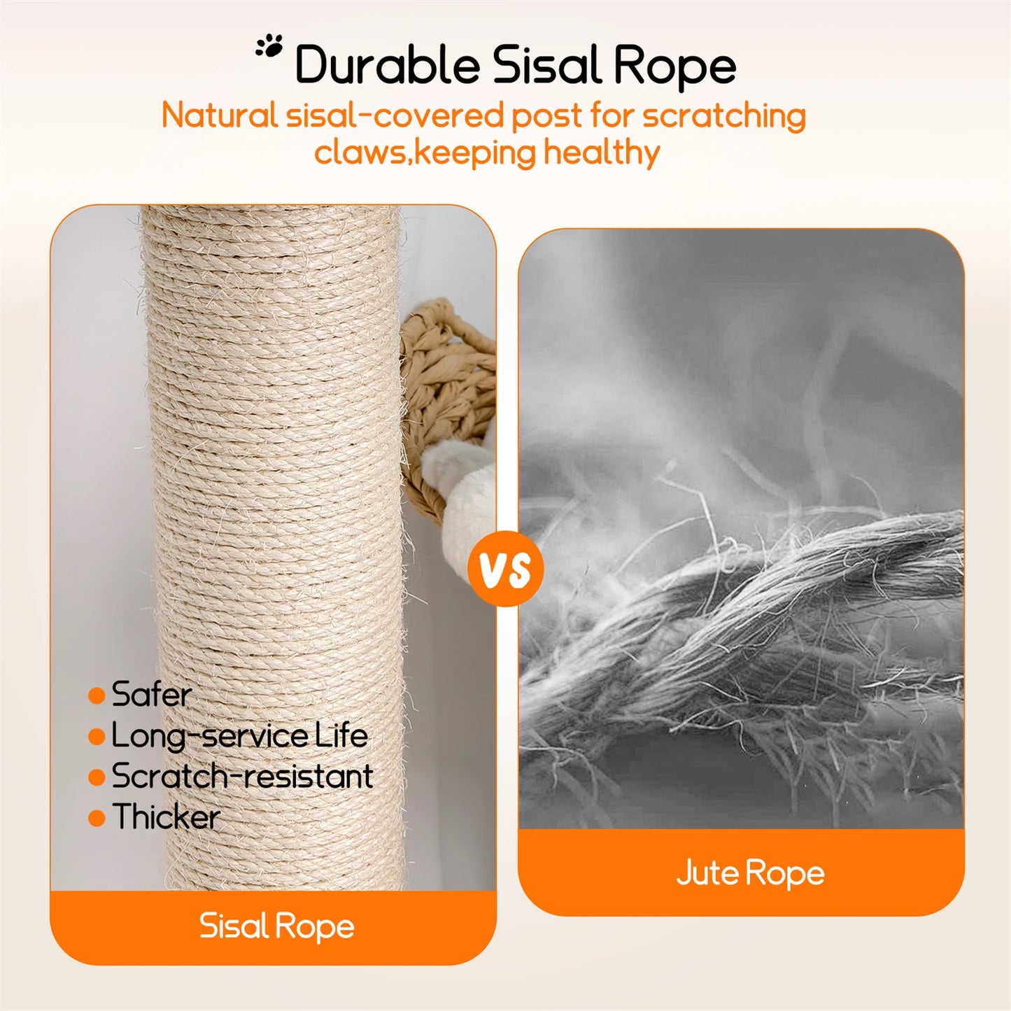 BINGOPAWCN 3-Tier Cat Tree Tower With Plush Cushions