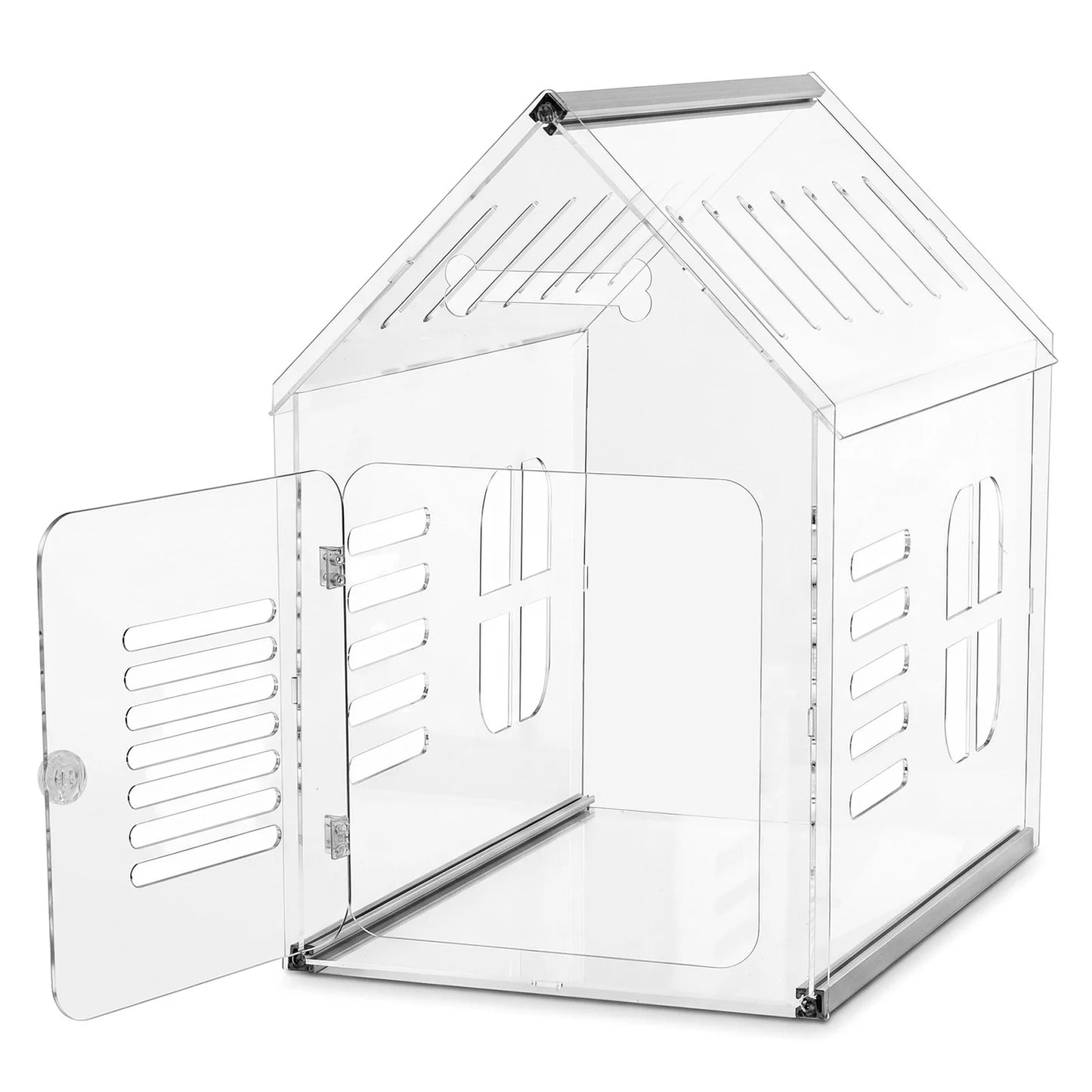 Acrylic Indoor Dog Kennel Lockable Ventilated Cage