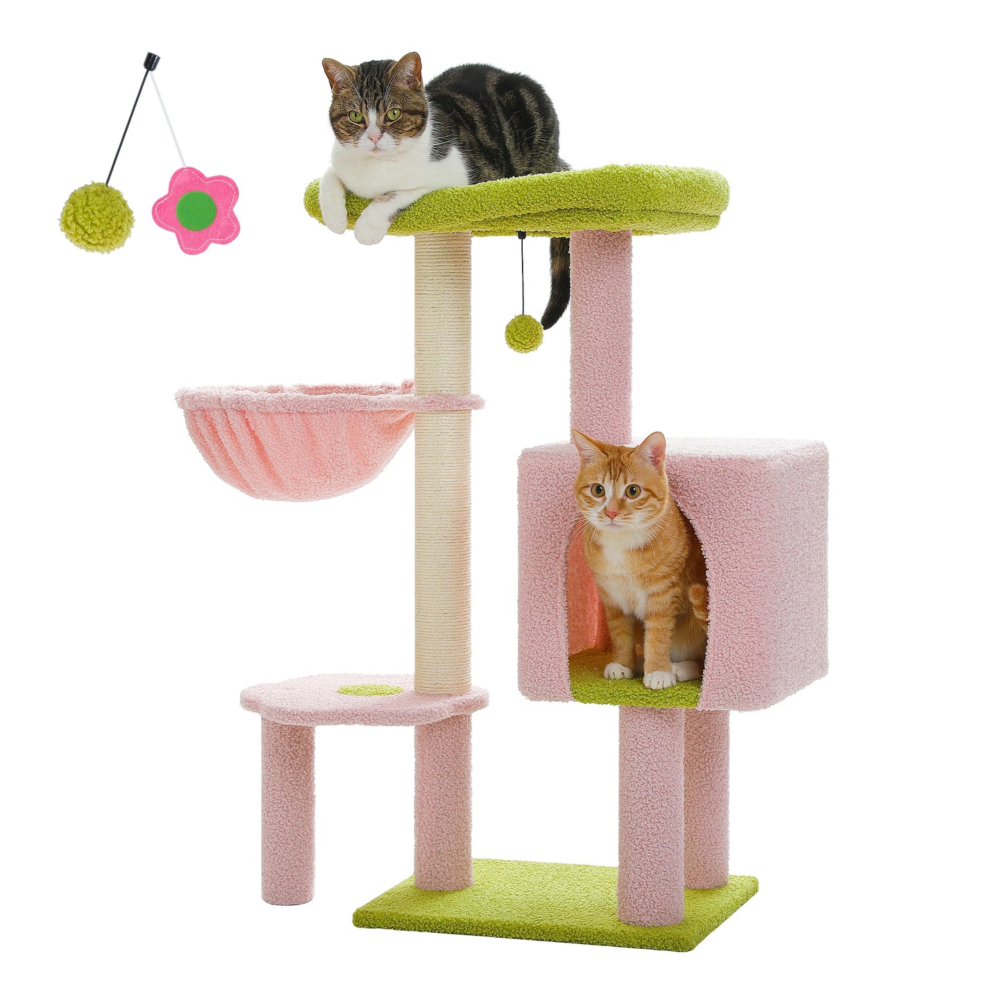 PEQULTICN Cat Tree with Scratching Post and Cozy Private Condo