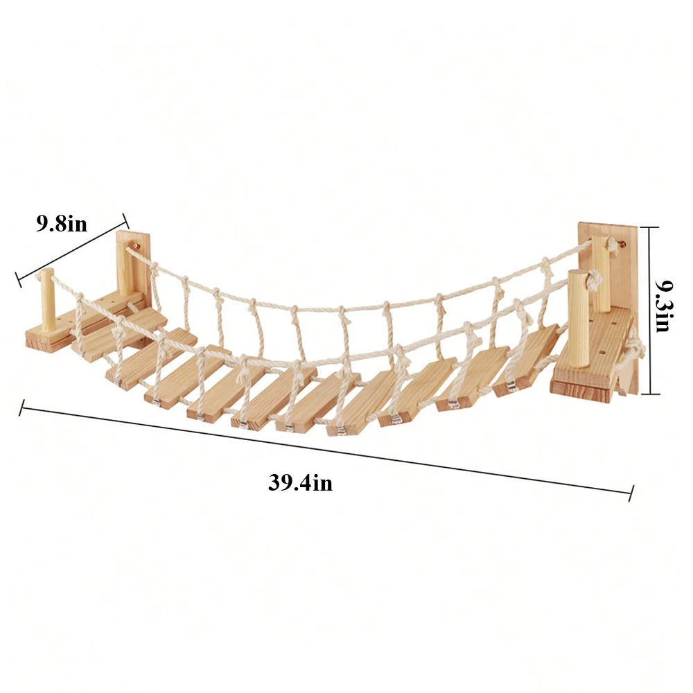 Petravel CN Cat Roped Bridge Wall Mounted Sisal Playground