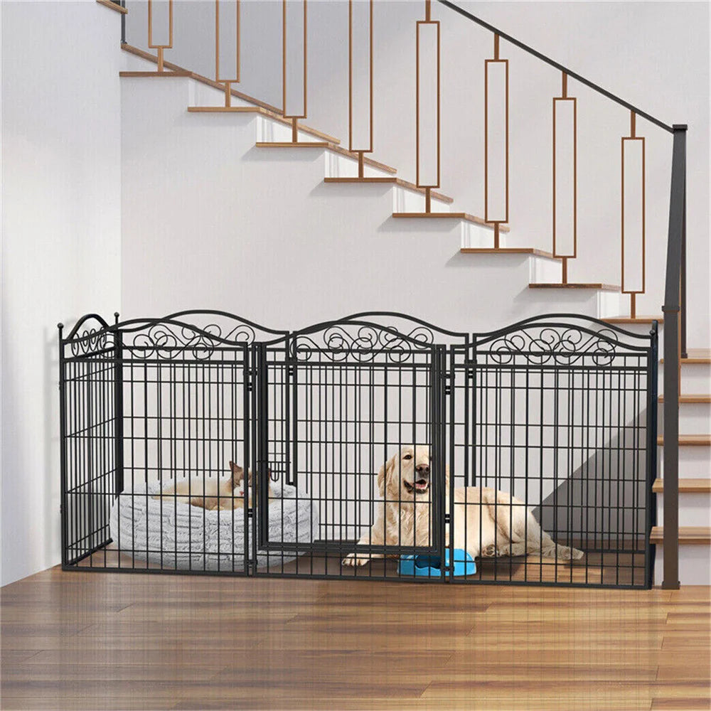 BORWARTH Heavy Duty Dog Playpen 8 Panel Wire Fence Enclosure