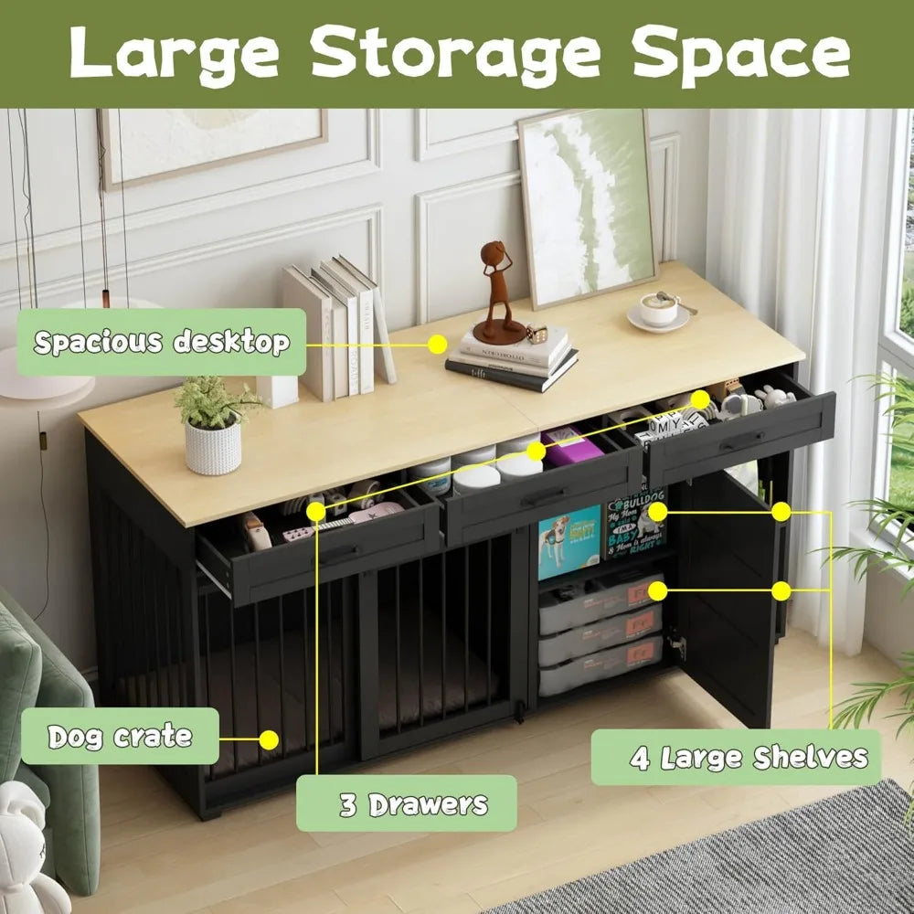 Dog Crate Furniture With Storage Heavy Duty Kennel Table