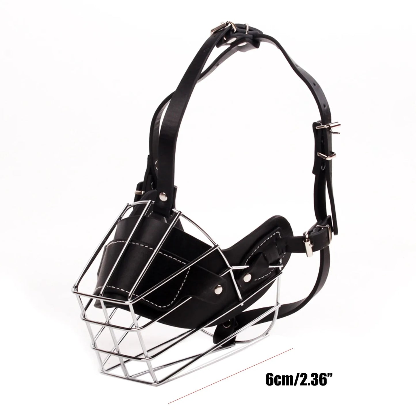 Breathable PVC Wire Dog Muzzle Basket Large Breeds Leather Straps