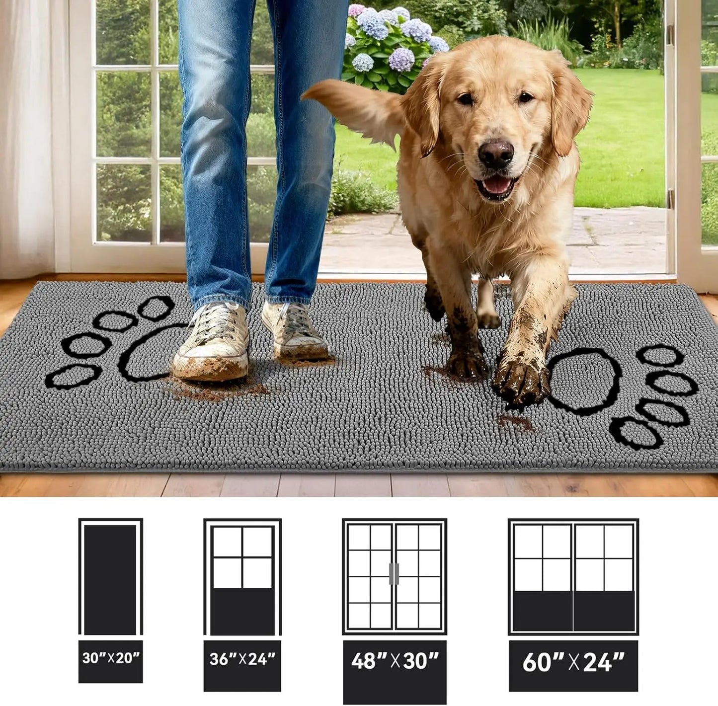 Super Absorbent Dog Door Mat Anti Slip Washable Pet Rug