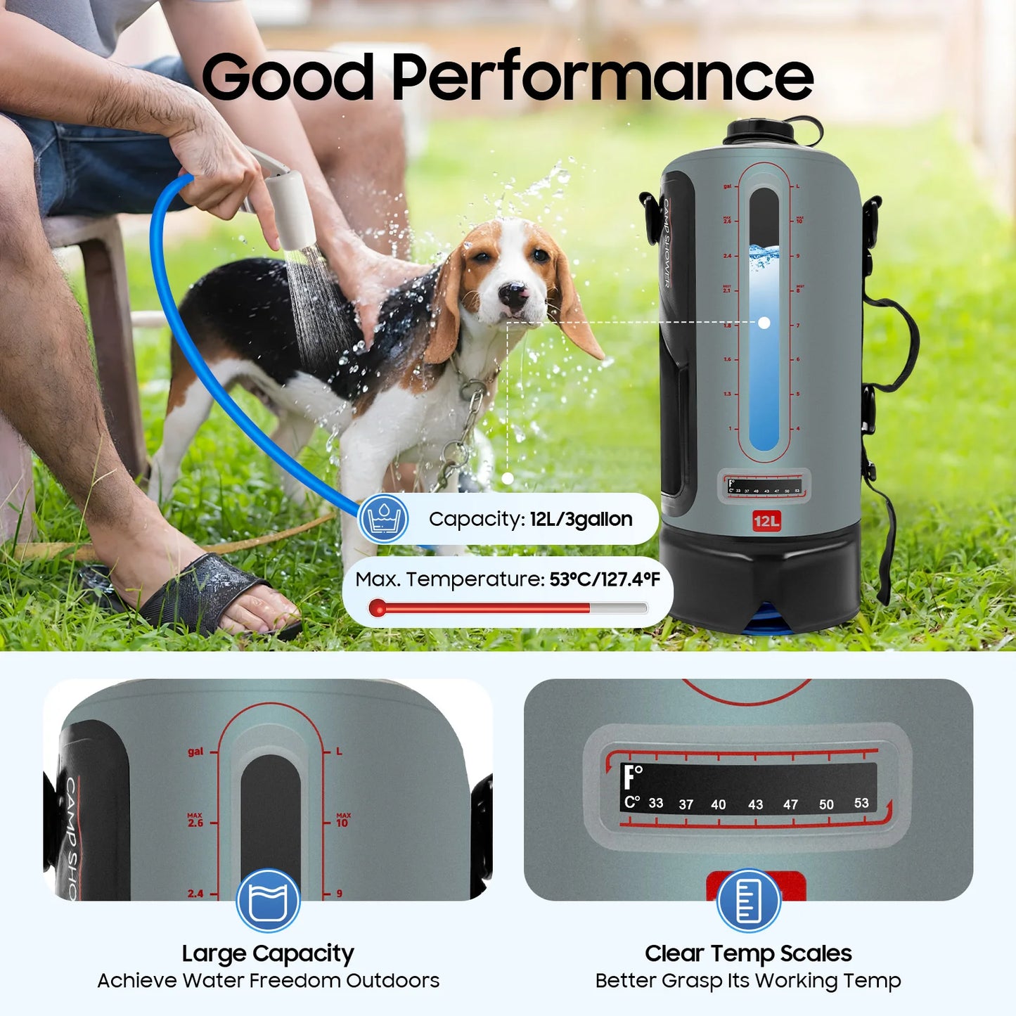 Hign-concerned Portable Pressure Camp Shower For Outdoor Use