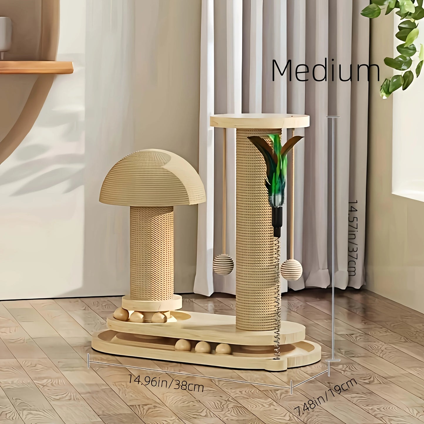 CZBNYXCN Interactive Cat Scratching Post Tower With Jute Ball Track