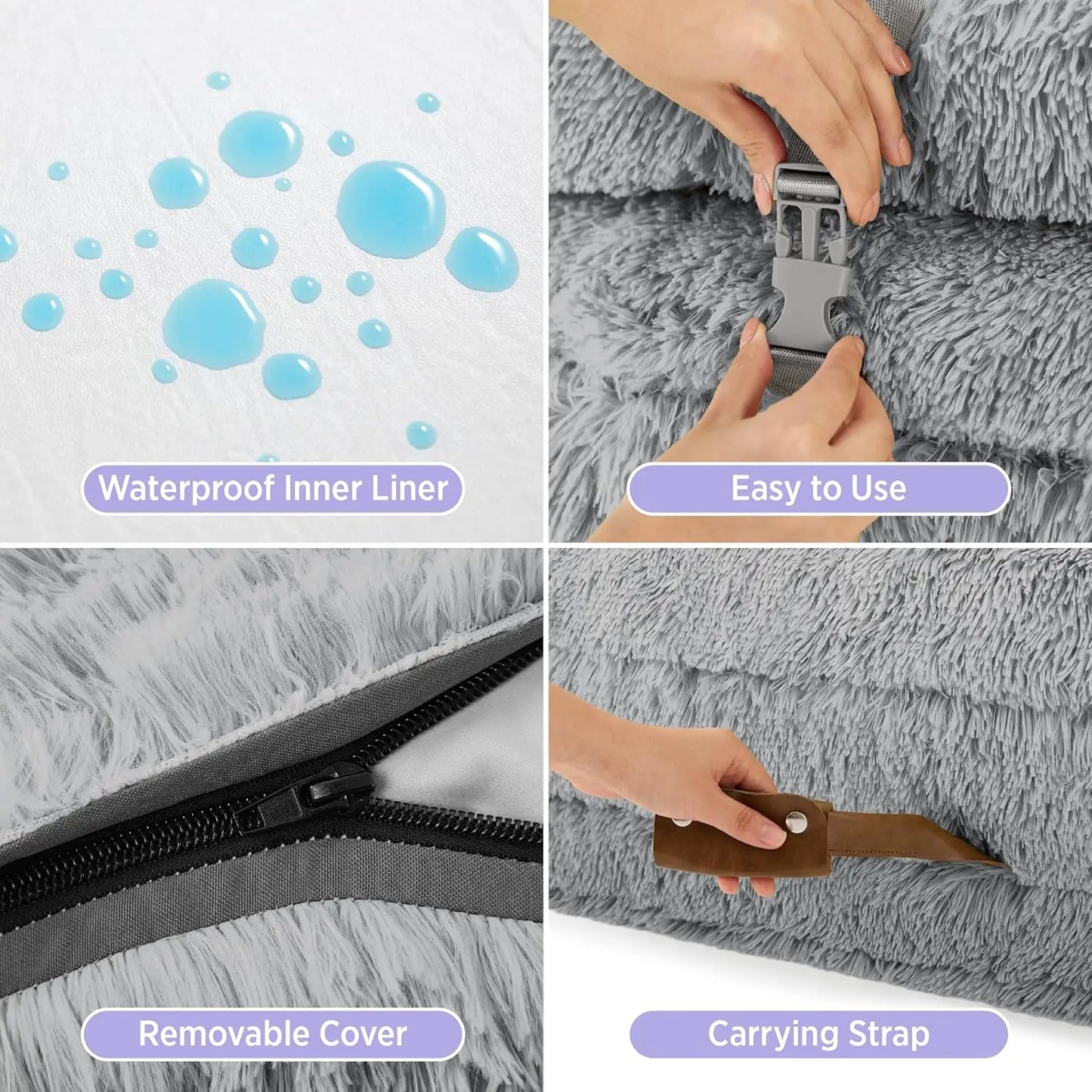 Foldable 3 In 1 Pet Bed With Orthopedic Foam And Waterproof Cover