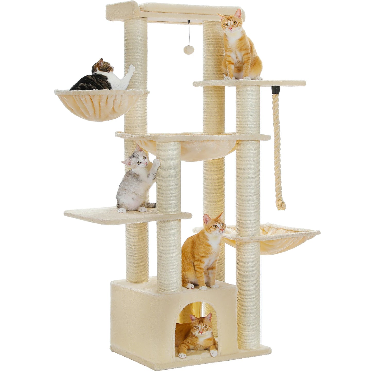 PAWZ Road Cat Tree With Five Levels and 11 Sisal Posts