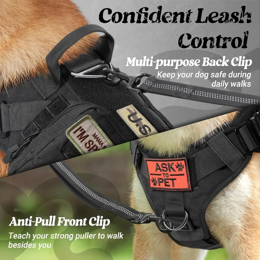 Hign Concerned Tactical Dog Harness No Pull Handle